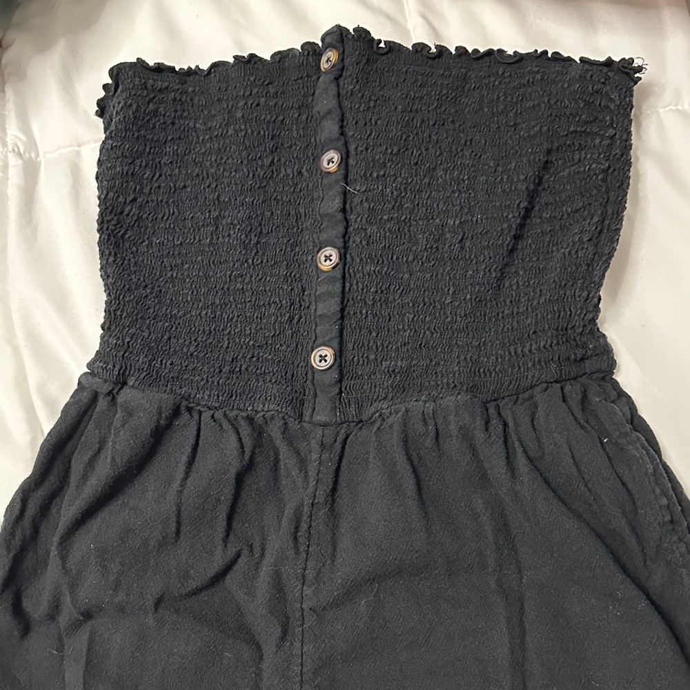 Black Strapless boot pant jumpsuit